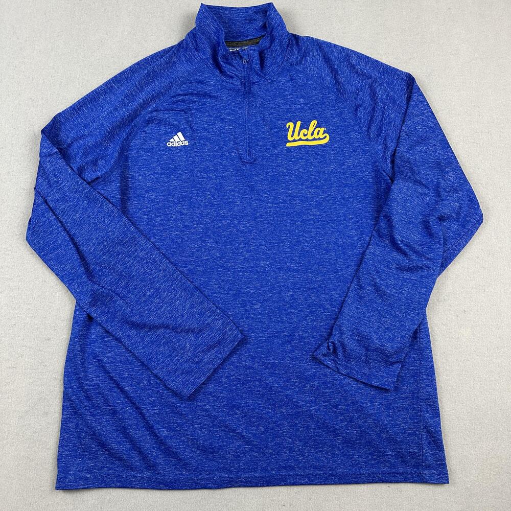 UCLA Bruins Shirt Men XL Blue NCAA College Adidas Climalite 1/4 Zip Pullover
